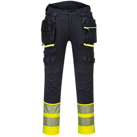 Pantalon Holster Dx4 Hi-vis Classe 1 Couleur : Jaune/noir Taille 44 - Portwest