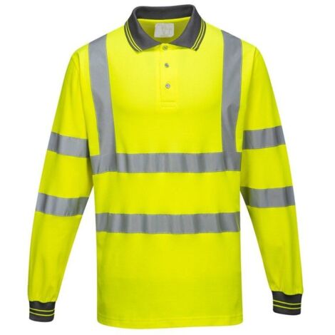 Polo Coton Majoritaire Manches Longues Couleur : Jaune Taille Xxxl - Portwest (1/2)