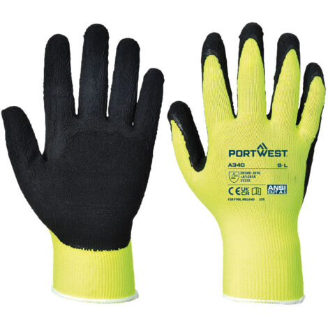 Gant Grip Hivis Couleur : Jaune Taille M - Portwest