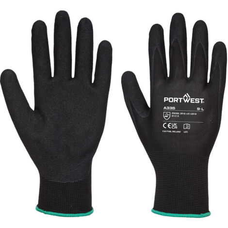 Gant Dermi-grip Npr15 Nitrile Sablé Couleur : Noir Taille Xxl - Portwest