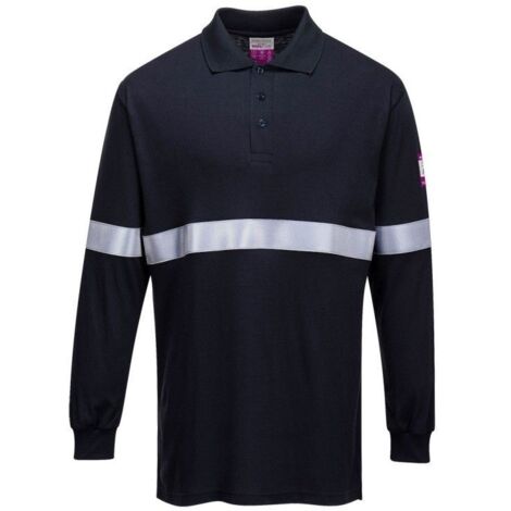 Polo Ml Modaflame Bande Rétro - Taille S - Marine - Portwest (1/2)
