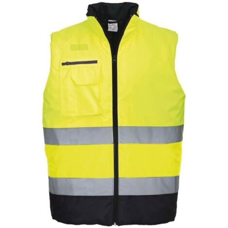 Gilet Bodywarmer Haute-visibilité Bicolore Couleur : Jaune/marine Taille L - Portwest (1/2)