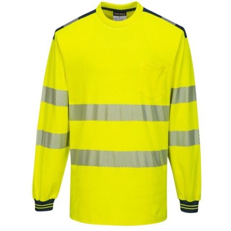Pw3 T-shirt Haute Visibilité Ml Couleur : Jaune/marine Taille 4xl - Portwest