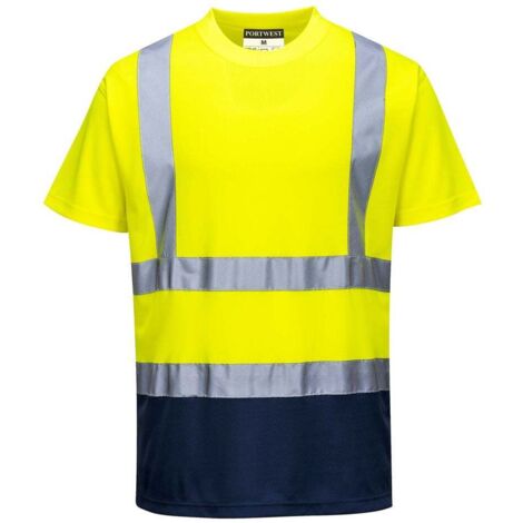 T-shirt Bicolore Couleur : Jaune/marine Taille M - Portwest