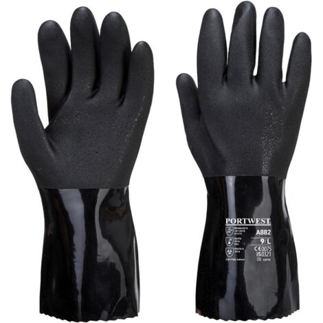 Gant Chimie Pvc Esd  Couleur : Noir Taille M - Portwest (1/3)