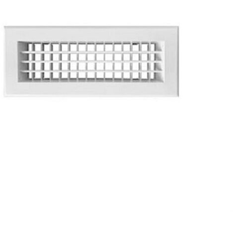 Grille de soufflage double déviation aluminium blanc mat 400x150mm – Fixation rapide par clips inox – Ailettes réglables pour contrôle d'air – Baillindustrie - MATE 400 X