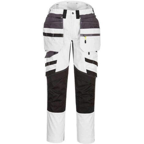 Pantalon Dx4 Poches Flottantes Démontables Couleur : Blanc/gris Taille 38 - Portwest