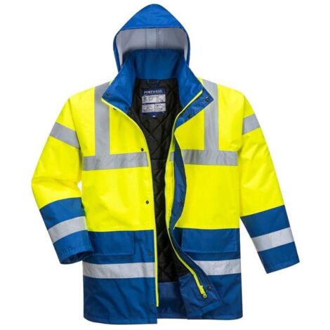 Parka Bicolore Traffic Couleur : Jaune/royal Taille Xxxl - Portwest