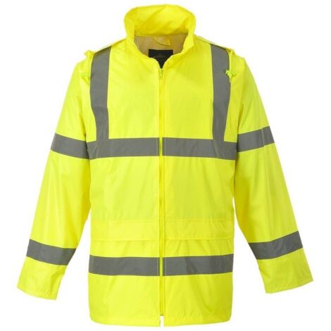 Veste De Pluie Hi-Vis Portwest Jaune/Noir - Taille XXL, Norme EN ISO 20471 Class 3