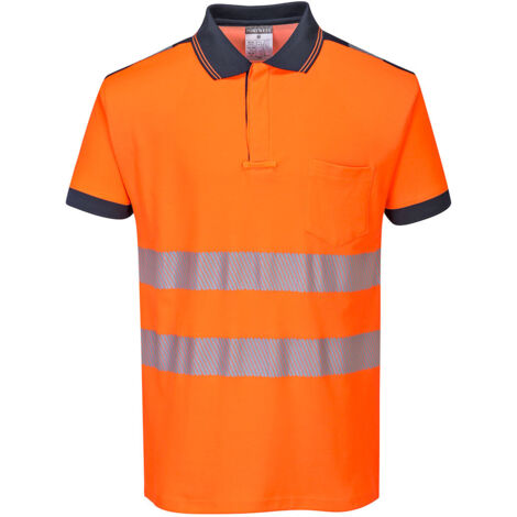 Polo Hv Pw3 Couleur : Orange/marine Taille M - Portwest (1/2)