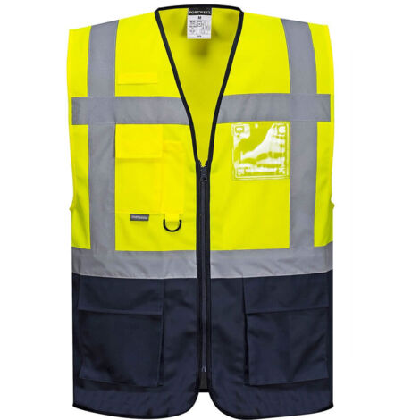 Gilet Executive Warsaw Couleur : Jaune/marine Taille 4xl - Portwest
