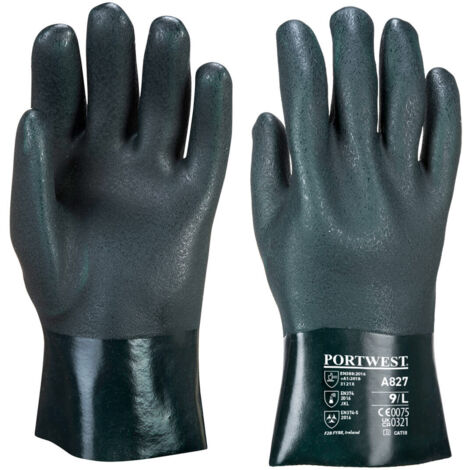 Gant Pvc 27cm Double Trempage Couleur : Vert Taille Xl - Portwest (1/2)