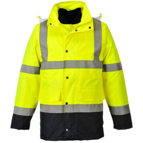 Parka Hi-vis Bicolore Contrastée Trafic 4 En 1 Couleur : Jaune/marine Taille S - Portwest (1/5)