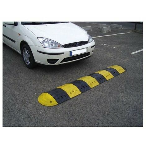 Ralentisseur modulable 50 mm – Limite vitesse 30 km/h – 2 éléments de 250 mm – Caoutchouc recyclé – 4 réflecteurs de nuit – Viso