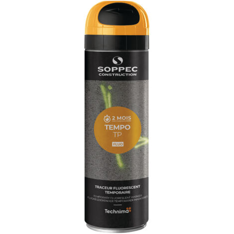 Soppec – Traceur fluorescent orange 650ml – Marquage temporaire haute visibilité – Séchage rapide 10 min – Résistant aux intempéries et UV (1/3)