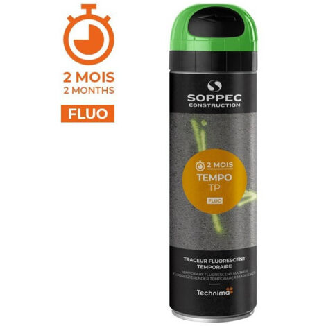 Bombe peinture temporaire TEMPO TP Vert (500 ml) - 141618 - Soppec (1/2)