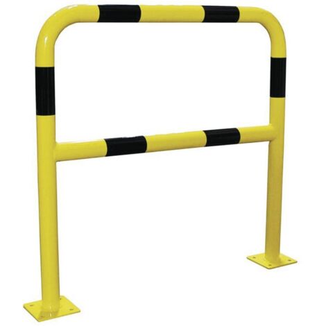 Barriere De Securite Acier Avec Platine - Tube ø40mm - Noir - Jaune L 1000 X H1000