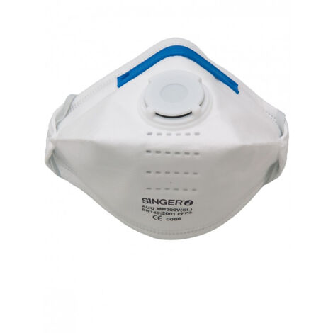 Singer Safety – Masque FFP3 pliable avec soupape – Protection respiratoire contre particules fines – Boîte de 20 masques – Confort optimal pour professionnels (1/2)