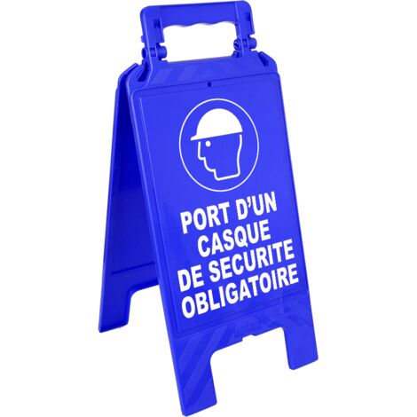 Chevalet Pliable De Signalisation Bleu Port Casque De Securite 580 (1/2)