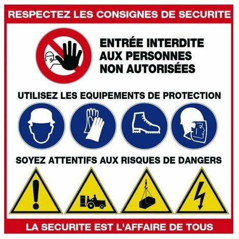 Panneau 480 X 480 Mm Les Consignes De 421 – 480 X 480 Mm – Securite