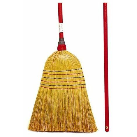Balai paille de riz 6 fils pour nettoyage extérieur – Tête en poire roulée pour balayage optimal – Durabilité exceptionnelle – Brosserie Thomas (1/2)