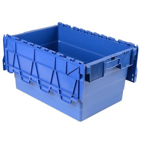Bac de stockage navette avec couvercle en plastique bleu - 54 litres (1/2)