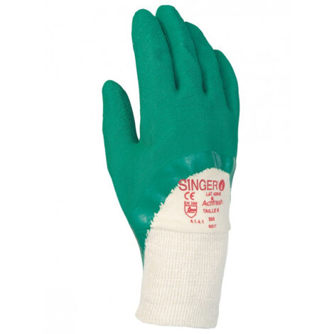 Gant Latex Sur Support Coton Interlock Dos Aere Taille 10 (1/3)