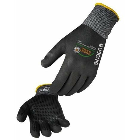10 Gant Tout Enduit Picots Nitrile Sur La Paume Taille 7