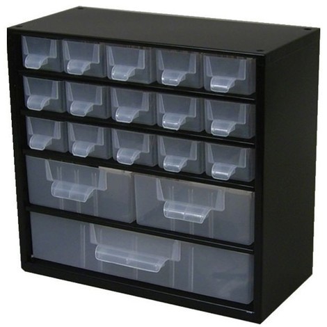 Lot de 2 casiers à vis 41 tiroirs transparents