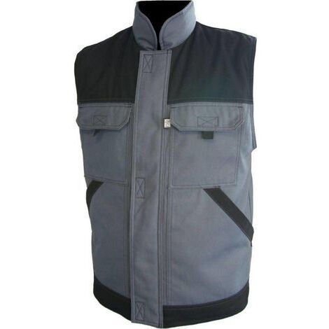 Gilet Typhon Sans Manche Double Ouate Et Polaire Gris-noir (1/2)