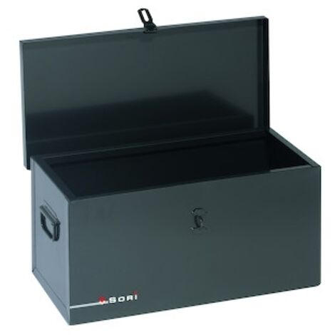Coffre de chantier 670x350x350mm avec plateau amovible – Poignées indessoudables – Fermoir sécurisé pour cadenas – Chantiers humides – Sori