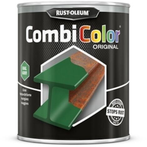 Peinture anti-rouille COMBICOLOR - vert émeraude RAL 6001 - 750 mL - RUST-OLEUM