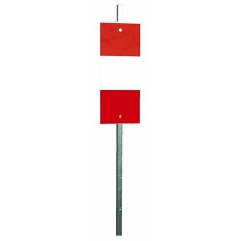 MSV – Piquet de chantier rétroréfléchissant 1m en acier galvanisé – Signalisation chantier – Résistant aux chocs – Dimensions 375 x 150mm (1/4)