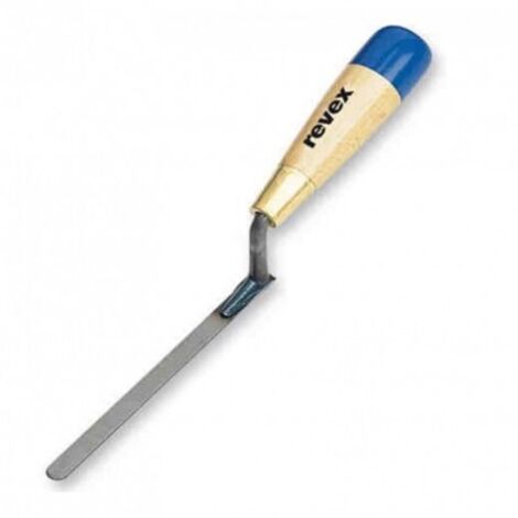 Revex – Truelle pour joint plat 12mm – Lame en acier trempé – Manche en bois de frêne vernis – Compatible maçonnerie brique