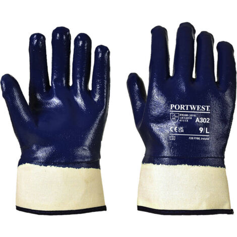 Gants Nitrile tout enduit manchette Marine 2XL - Taille 11