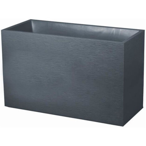 EDA – Jardinière rectangulaire 99,5x39,5x60cm – Contenance 116L – Polypropylène anti-UV – Double paroi – Gris anthracite