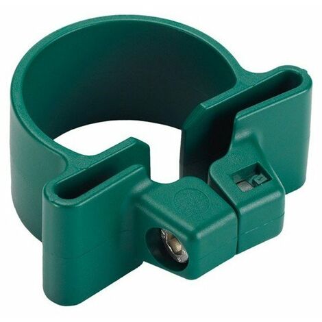 FP – Colliers de serrage universels 4 pièces pour poteau de grillage rigide – PVC vert – Largeur 15 cm – Finition plastique