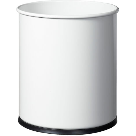 Corbeille A Papier En Acier Epoxy 15 L - Blanc - Diam 270 X300 Mm (1/2)