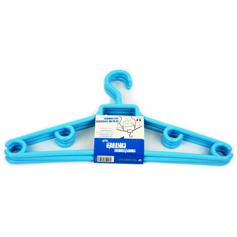 Cintres Plastique Bleu Crochets Tournants Lot De 3