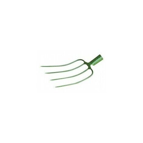Outifrance – Fourche à fumier 270 mm – 4 dents en acier – Douille 40 mm – S’utilise avec manches 1,10 m ou 1,30 m