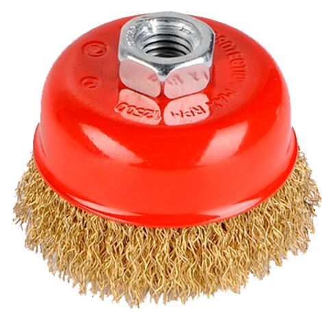 Brosse Métallique Rotative Laiton Soucoupe ø 75 Mm Pour Meuleuse - Kreator (1/2)