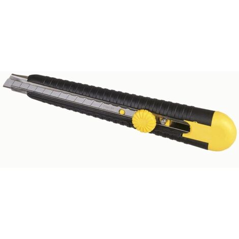 Stanley – Cutter 9 mm – Lame en acier inoxydable – Poignée ergonomique en élastomère – Système de blocage de lame par molette - D897181