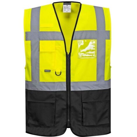 Gilet Executive Warsaw Couleur : Jaune/noir Taille S - Portwest