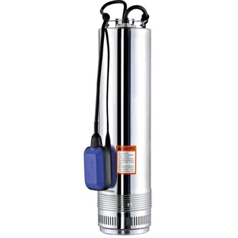 Capvert – Pompe immergée PP 6/51 – 750W, débit max 6m³/h – Inox, profondeur 20m, 4 turbines, IP68 – Flotteur et câble 30m inclus - SCM4A