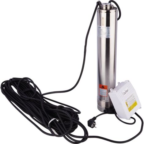 Capvert – Pompe immergée Tethys 750 – Puissance 750 W – Débit 3,1 m³/h – Profondeur 20 m – Inox résistant à la corrosion – Câble 30 m inclus (1/3)