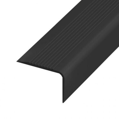 Dinac – Nez de marche PVC noir 65mm x 1700mm – Pose collée facile – Finition élégante pour intérieur – Compatible rénovation habitat