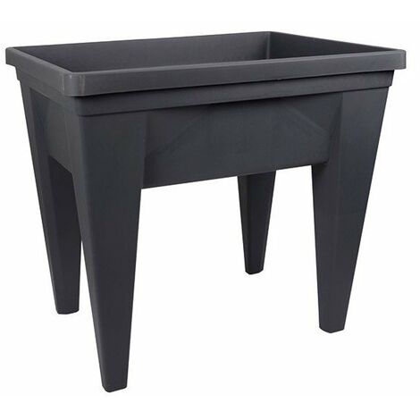 EDA – Espace potager sur pieds 85L – Dimensions 75,6 x 55,6 x 68 cm – Plastique gris anthracite – Idéal pour balcons et petits espaces urbains