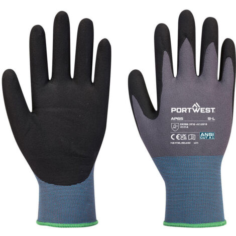 Gant Npr Pro Mousse Nitrile Couleur : Noir/gris Taille L - Portwest (1/3)