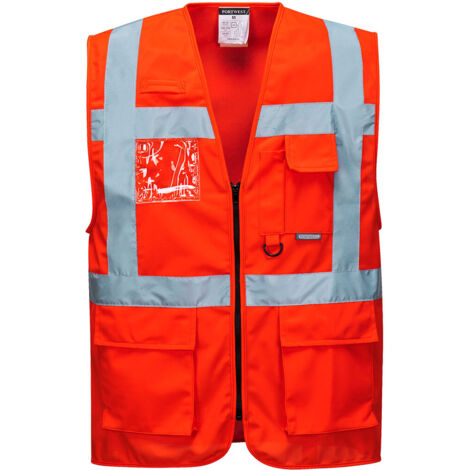 Gilet Hi-vis Executive - Berlin Couleur : Rouge Taille Xl - Portwest