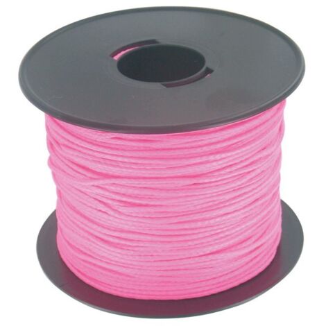 Bobine de tresse polypro - Outibat - Rose fluo - Longueur 100 m - Diamètre 1,5 mm